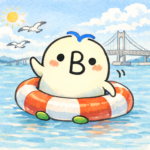 オリジナルキャラクター”うーちゃん”が海を泳いでいる